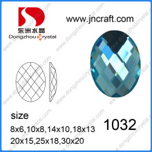 Pierre de verre ovale en vrac Dz-1032 de qualité supérieure pour sacs